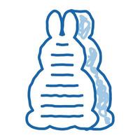 bagno strato nel coniglio modulo scarabocchio icona mano disegnato illustrazione vettore