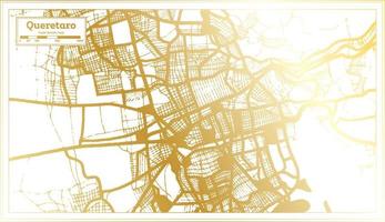 queretaro Messico città carta geografica nel retrò stile nel d'oro colore. schema carta geografica. vettore