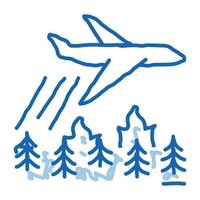 aereo foresta fuoco estinzione scarabocchio icona mano disegnato illustrazione vettore