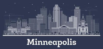 schema minneapolis Minnesota Stati Uniti d'America città orizzonte con bianca edifici. vettore
