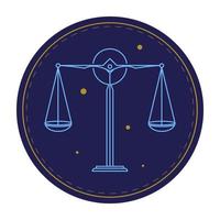 equilibrio scala astrologico cartello, oroscopo simbolo vettore