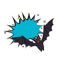 pipistrello volante di halloween pop art vettore