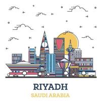 schema riyadh Arabia arabia città orizzonte con moderno colorato edifici isolato su bianca. vettore