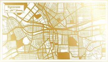 siracusa Stati Uniti d'America città carta geografica nel retrò stile nel d'oro colore. schema carta geografica. vettore