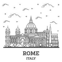 schema Roma Italia città orizzonte con storico edifici isolato su bianca. vettore