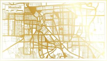 mexicali Messico città carta geografica nel retrò stile nel d'oro colore. schema carta geografica. vettore