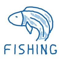 pesca attività commerciale scarabocchio icona mano disegnato illustrazione vettore