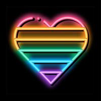 lgbt cuore neon splendore icona illustrazione vettore