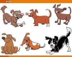set di caratteri animali divertenti di cani e cuccioli vettore