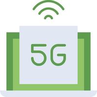 5g tecnologia icona con verde duotone stile. informatica, diagramma, Scarica, file, cartella, grafico, il computer portatile . vettore illustrazione