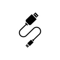 USB cavo semplice piatto icona vettore illustrazione