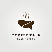 caffè fagiolo parlare logo icona vettore illustrazione design