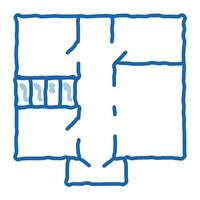 Casa appartamento pianificazione scarabocchio icona mano disegnato illustrazione vettore