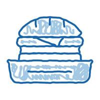 hamburger veloce cibo scarabocchio icona mano disegnato illustrazione vettore