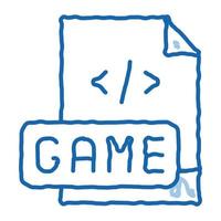 gioco sviluppo codifica scarabocchio icona mano disegnato illustrazione vettore