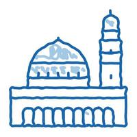 musulmano santo città scarabocchio icona mano disegnato illustrazione vettore