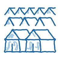 pellegrinaggio case scarabocchio icona mano disegnato illustrazione vettore