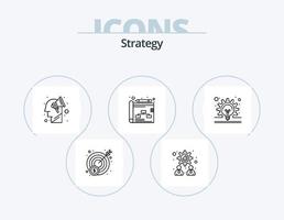 strategia linea icona imballare 5 icona design. marketing. i soldi. inizio. idea. velocità vettore