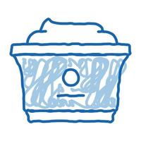 plastica tazza di Yogurt scarabocchio icona mano disegnato illustrazione vettore
