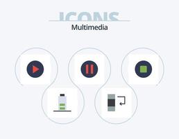 multimedia piatto icona imballare 5 icona design. . multimedia. vettore