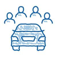 ispezione di macchina di gruppo di persone scarabocchio icona mano disegnato illustrazione vettore