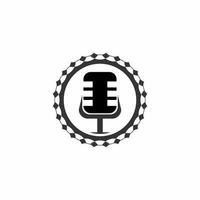 microfono illustrazione logo vettore adatto per studio logo