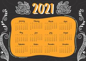 stile moderno 2021 design del calendario del nuovo anno in stile geometrico vettore