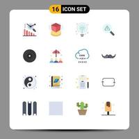 impostato di 16 moderno ui icone simboli segni per assicurazione dj formazione scolastica album Visualizza modificabile imballare di creativo vettore design elementi