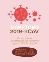 Progettazione dei sintomi del virus ncov 2019 vettore