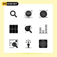 9 creativo icone per moderno sito web design e di risposta mobile applicazioni 9 glifo simboli segni su bianca sfondo 9 icona imballare creativo nero icona vettore sfondo