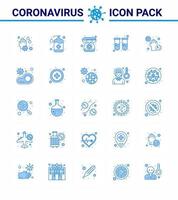 25 coronavirus emergenza iconset blu design come come covid test tubo lavare sangue test emergenza virale coronavirus 2019 nov malattia vettore design elementi