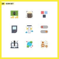 universale icona simboli gruppo di 9 moderno piatto colori di comunicazione annuncio blocchi game Boy consolle modificabile vettore design elementi