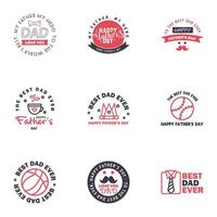 contento padri giorno saluto mano lettering badge 9 nero e rosa errore di battitura isolato su bianca tipografia design modello per manifesto bandiera regalo carta t camicia Stampa etichetta etichetta retrò Vintage ▾ stile vettore