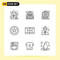 9 creativo icone per moderno sito web design e di risposta mobile applicazioni 9 schema simboli segni su bianca sfondo 9 icona imballare creativo nero icona vettore sfondo