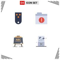 4 universale piatto icona segni simboli di quadri insegnante rango File tavola modificabile vettore design elementi