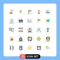25 utente interfaccia piatto colore imballare di moderno segni e simboli di lampadina cartello utente marchio bandiera modificabile vettore design elementi