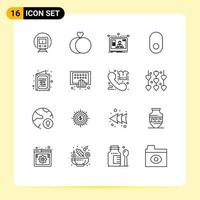 impostato di 16 moderno ui icone simboli segni per contento carta sito web senza fili Mela modificabile vettore design elementi