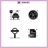 universale icona simboli gruppo di moderno solido glifi di città tavola parcheggio rifiuto documento modificabile vettore design elementi
