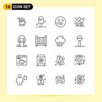 schema imballare di 16 universale simboli di futuro auto emoji sconto caldo vendita modificabile vettore design elementi