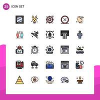 25 creativo icone moderno segni e simboli di testa Elimina freccia attraversare cerchio modificabile vettore design elementi