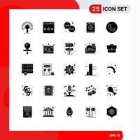 universale icona simboli gruppo di 25 moderno solido glifi di lavaggio lavanderia classifica imposta gratuito modificabile vettore design elementi