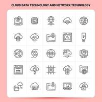 schema 25 nube dati tecnologia e Rete tecnologia icona impostato vettore linea stile design nero icone impostato lineare pittogramma imballare ragnatela e mobile attività commerciale idee design vettore illustrazione