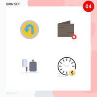 imballare di 4 moderno piatto icone segni e simboli per ragnatela Stampa media come come freccia mannaia modo e capocuoco modificabile vettore design elementi