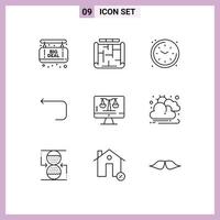 impostato di 9 moderno ui icone simboli segni per tecnology digitale legge in linea vivente indietro ciclo continuo modificabile vettore design elementi