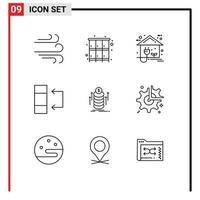 mobile interfaccia schema impostato di 9 pittogrammi di trasferimento i soldi energia tavolo dati modificabile vettore design elementi