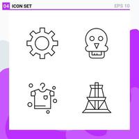 impostato di 4 icone nel linea stile creativo schema simboli per sito web design e mobile applicazioni semplice linea icona cartello isolato su bianca sfondo 4 icone vettore