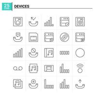 25 dispositivi icona impostato vettore sfondo