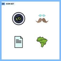 impostato di 4 moderno ui icone simboli segni per realizzazione file ghirlanda Movember dati modificabile vettore design elementi