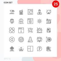 25 universale Linee impostato per ragnatela e mobile applicazioni Conservazione nube album opera ingegnere modificabile vettore design elementi