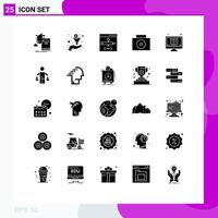 25 creativo icone moderno segni e simboli di studia apprendimento App valigia sviluppo modificabile vettore design elementi